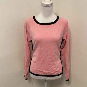 INC Cute Pink and Black Long Sleeve Sweater Size L
